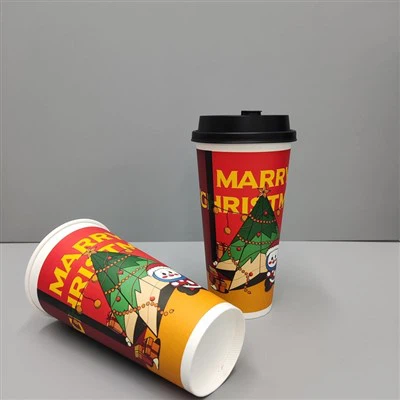 Papierowe filiżanki do kawy o pojemności 16 uncji z pokrywkami