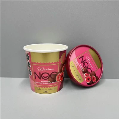 Błyszczący papierowy kubek na lody o pojemności 12 uncji z nadrukiem UV